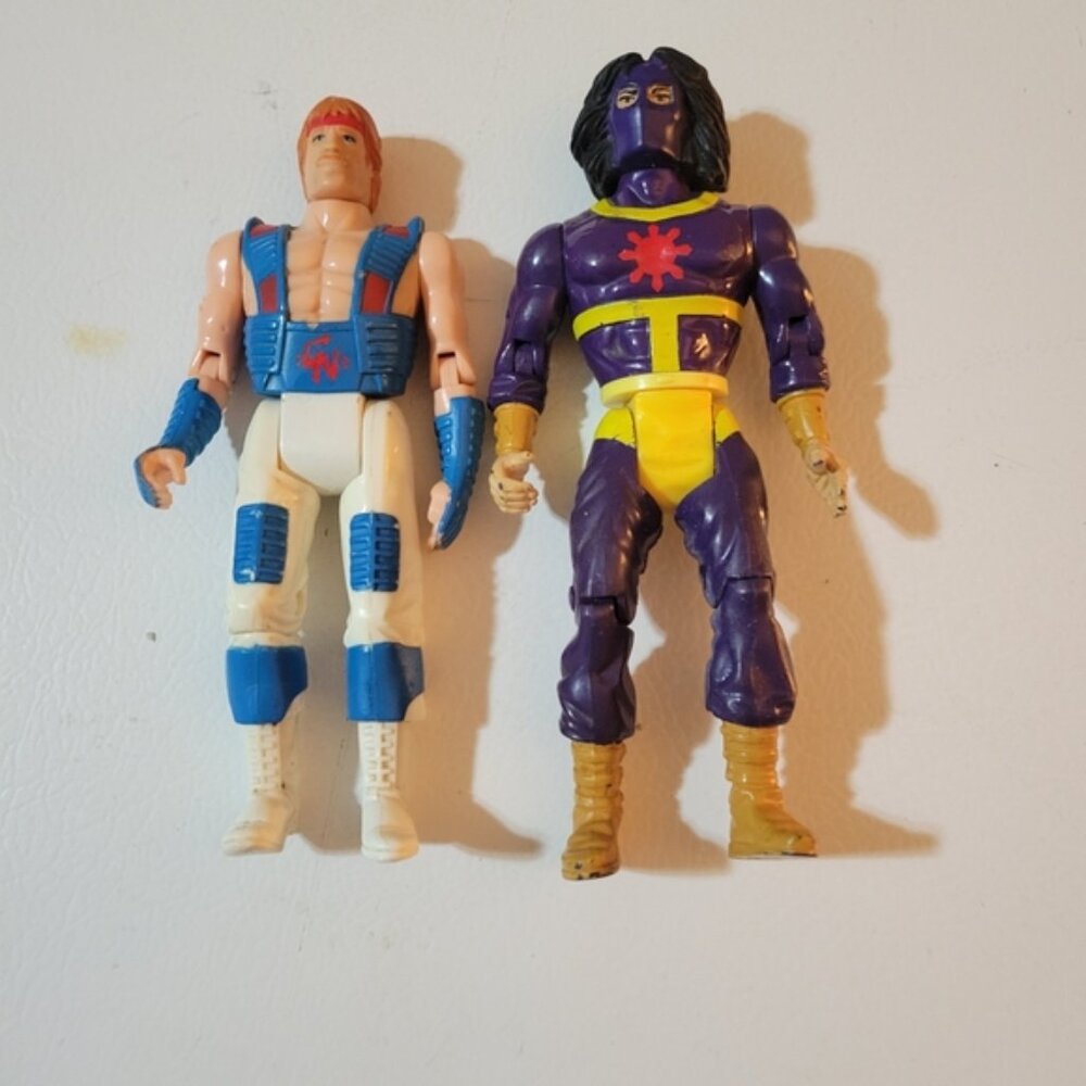Vintage 1986 Kenner Chuck Norris and Karate Kommand Ninja Action Figures